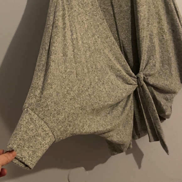 Chico's Heather Gray Tie-Front Cardigan - Picture 4 of 5